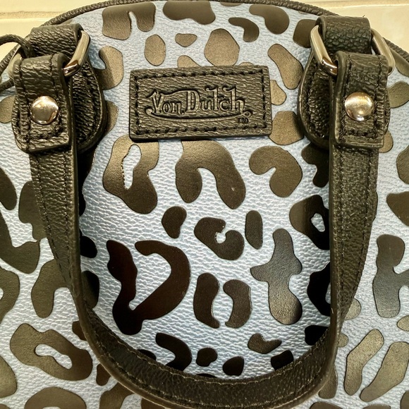 Von Dutch Blue and Black Leopard Print Bag - Picture 3 of 8